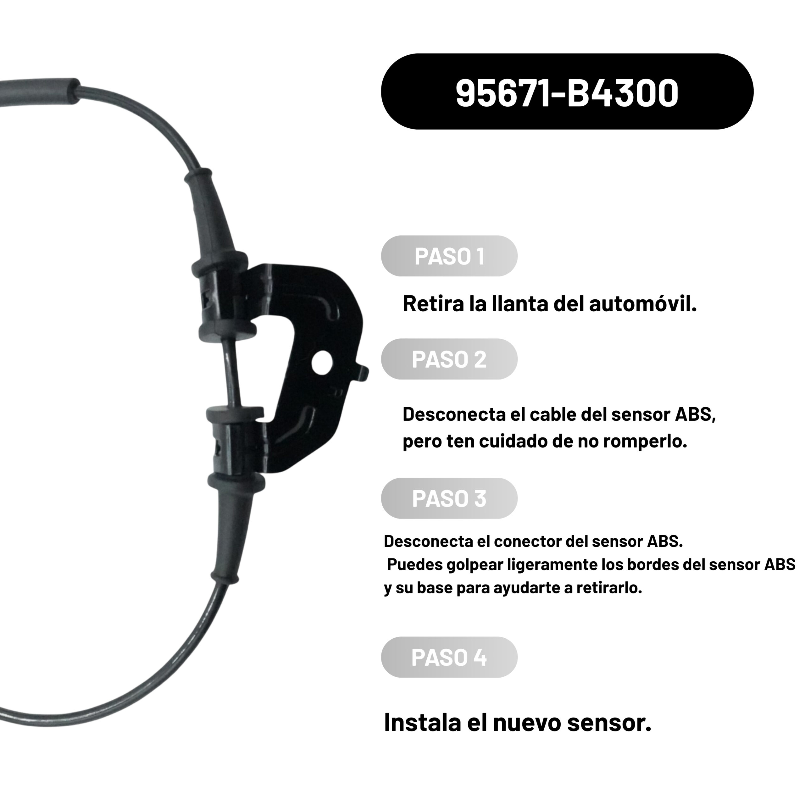 Sensor ABS delantero/frontal derecho Hyundai grand i10 2015-2019 - Image 3