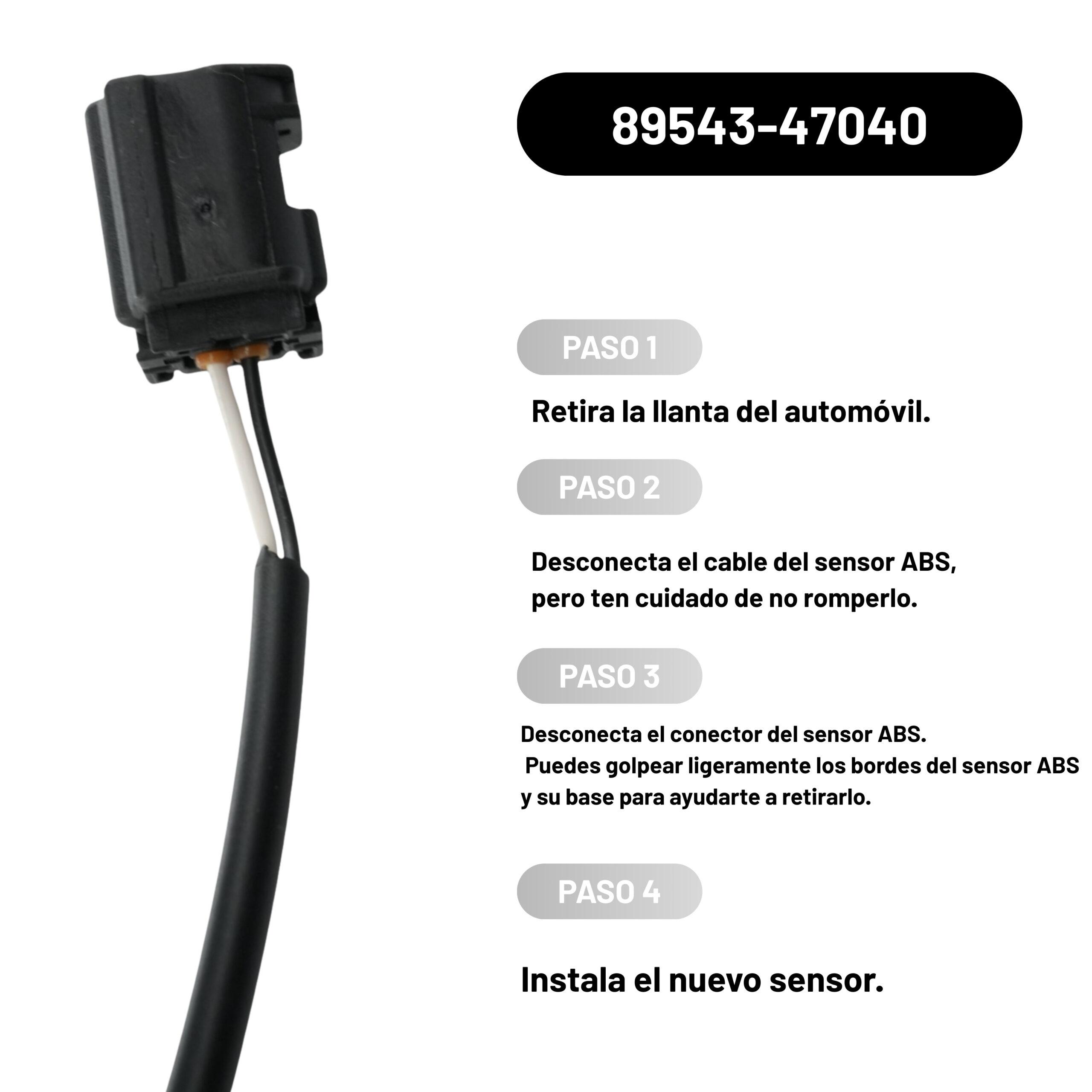 Sensor ABS delantero/frontal izquierdo Toyota Prius Híbrido 2016-2023 - Image 2